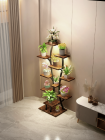 (Vase Shape) Plant Stand Indoor with Grow Lights, Indoor Plant Shelf, Metal Plant Flower Holder Stand, Vase Shape Plant Rack for Home, Patio