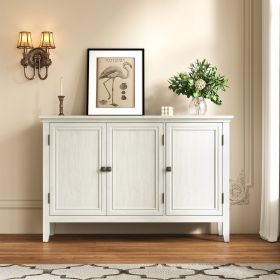 3-Door Buffet Cabinet with Storage, Bohemian Sideboard with Adjustable Shelves, Wood Credenza Cabinet, Console Table for Bedroom, Living Room