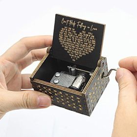 Can't Help Falling in Love Wood Music Box, Antique Engraved Musical Boxes Case for Love One Wooden Music Box - Gifts for Lover, Boyfriend, Girlfr