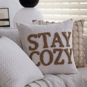 Stay Cozy throw pillow cover