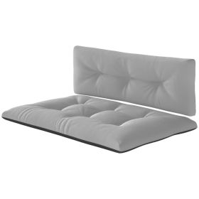2 Seater Pallet Cushions Outdoor 3.9 Thick Replacement Cushions - Tufted Design For Garden, Patio, Light Gray (Option: Light Gray)