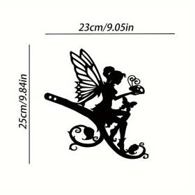 1pc Angel On Branch Steel Silhouette Metal Art Fairy Silhouette Ornament Wall Art Home Garden Yard Patio Outdoor Statue Stake Decoration Perfect (Model: A50)