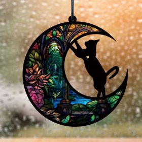 1pc color commemorative cat and dog UV printed acrylic hanging decoration for home window decoration pendant (Color: TYU416)